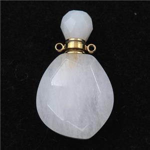 white jasper perfume bottle pendant, approx 23-38mm
