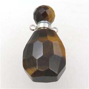 Tiger eye stone perfume bottle pendant, approx 18-37mm