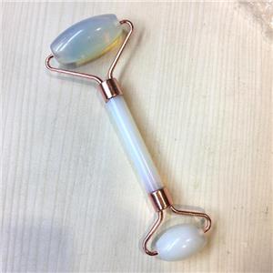 white opalite Roller GuaSha Massage Tools, rose gold, approx 18-40mm, 150mm