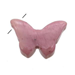 pink rhodonite butterfly pendant, approx 12-18mm