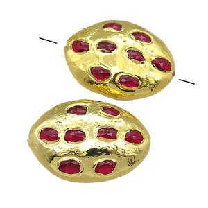 red jade oval beads, gold plated, approx 20-30mm