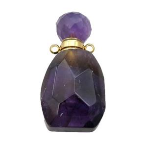 Amethyst perfume bottle, gold plated, approx 18-37mm