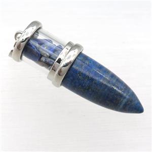 blue Lapis bullet pendant, approx 13-48mm