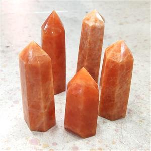 Peruvian Orange Calcite Tower Undrilled, approx 20-90mm