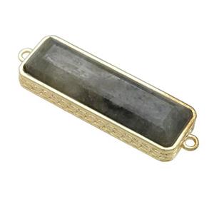 Labradorite rectangle connector, gold plated, approx 10-28mm