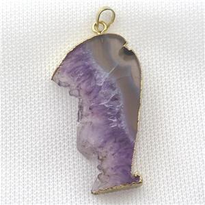 Amethyst Druzy pendant, gold plated, approx 25-45mm