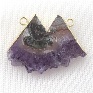 Amethyst Druzy pendant, gold plated, approx 30-35mm