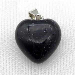 blue Sandstone heart pendant, approx 20mm