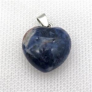 blue Sodalite heart pendant, approx 20mm
