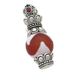 tibetan style Agate pendant, antique silver, approx 17-40mm
