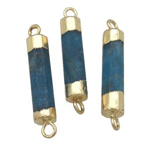 blue Apatite stick connector, gold plated, approx 5-20mm