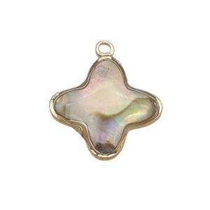 Abalone Shell colover pendant, gold plated, approx 14mm