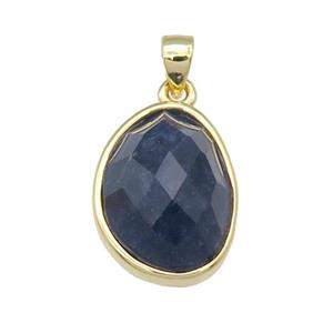 Sodalite teardrop pendant, gold plated, approx 12-16mm