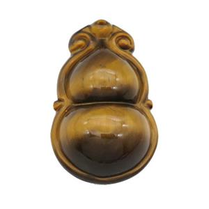 Tiger Eye Stone gourd pendant, approx 26-42mm