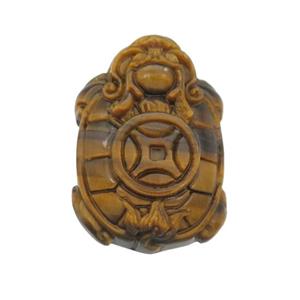 Tiger Eye Stone tortoise charm pendant, approx 23-35mm