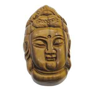 Tiger Eye Stone Buddha Pendant, approx 24-42mm