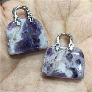 Dogtooth Amethyst bag pendant, approx 20-24mm