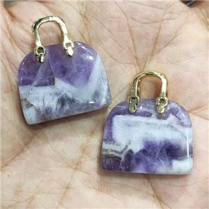 dogtooth Amethyst bag pendant, approx 20-24mm