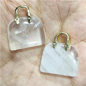 clear Quartz bag pendant, approx 20-24mm