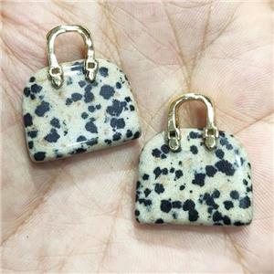 Dalmatian Jasper Bag Charm Pendant, approx 20-24mm