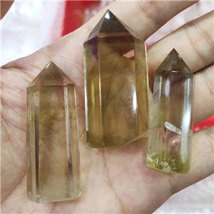 yellow Smoky Quartz Tower Undrilled, approx 15-70mm