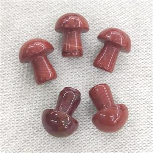 red Jasper mushroom without hole, approx 15-20mm