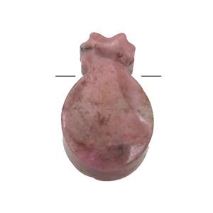 pink Rhodonite pineapple pendant, approx 10-16mm