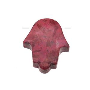 pink Rhodonite hamsahand pendant, approx 11-13mm