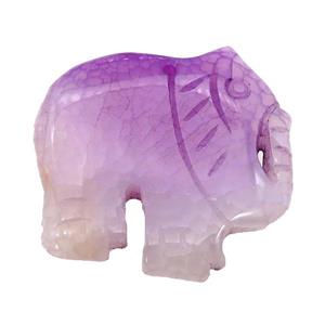 natural Agate elephant pendant, purple dye, approx 40-50mm