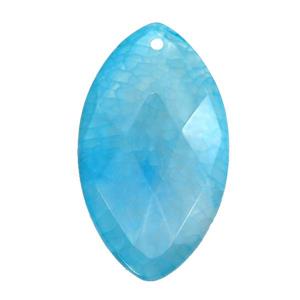 natural Agate eye pendant, dye, blue, approx 30-55mm