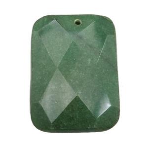 natural Agate rectangle pendant, dye, green, approx 30-45mm