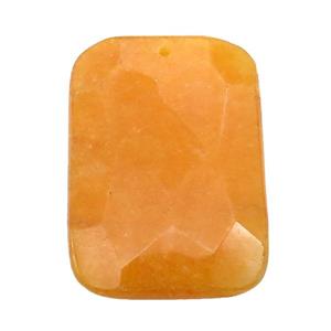 natural Agate rectangle pendant, dye, orange, approx 30-45mm