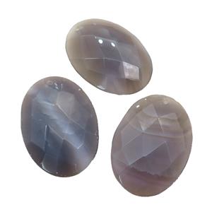 natural gray Agate oval pendant, approx 30-45mm