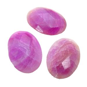 natural Agate oval pendant, dye, hotpink, approx 30-45mm