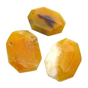 natural Agate rectangle pendant, dye, orange, approx 30-45mm