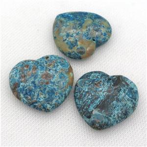 blue Ocean Jasper heart pendant, approx 35mm