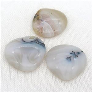 natural Agate teardrop pendant, approx 40mm