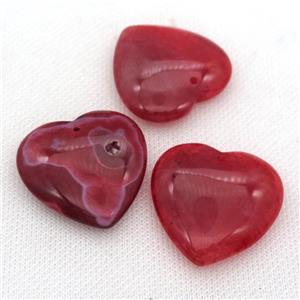 natural Agate teardrop pendant, dye, red, approx 35mm