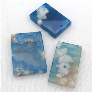 blue Cherry Agate rectangle pendant, approx 30-50mm