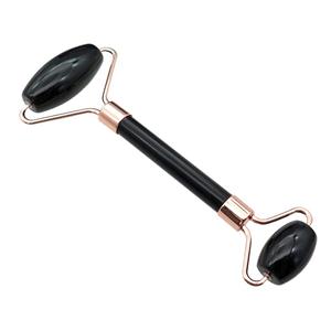 black Onyx Roller GuaSha Massage Tools, rose gold, approx 18-40mm, 150mm