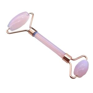 pink Opalite Roller GuaSha Massage Tools, rose gold, approx 18-40mm, 150mm