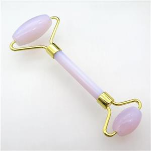pink Opalite Roller GuaSha Massage Tools, gold plated, approx 18-40mm, 150mm