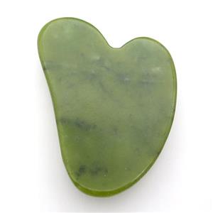 green Lemon Jade Slice GuaSha Massage Tools, approx 60-70mm