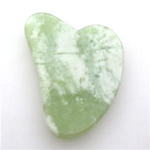 green New Mountain Jade Slice GuaSha Massage Tools, approx 60-70mm