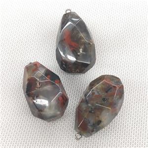 Bloodstone pendant, freeform, approx 20-40mm