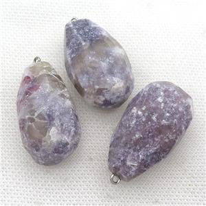 purple Charoite pendant, freeform, approx 20-40mm