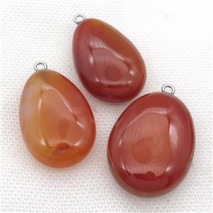red Carnelian Agate oval pendant, approx 25-40mm