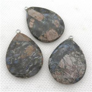 gray Opal teardrop pendant, approx 30-40mm