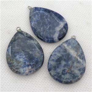 blue Sodalite teardrop pendant, approx 30-40mm
