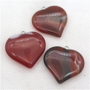 red Agate heart pendant, approx 35-40mm